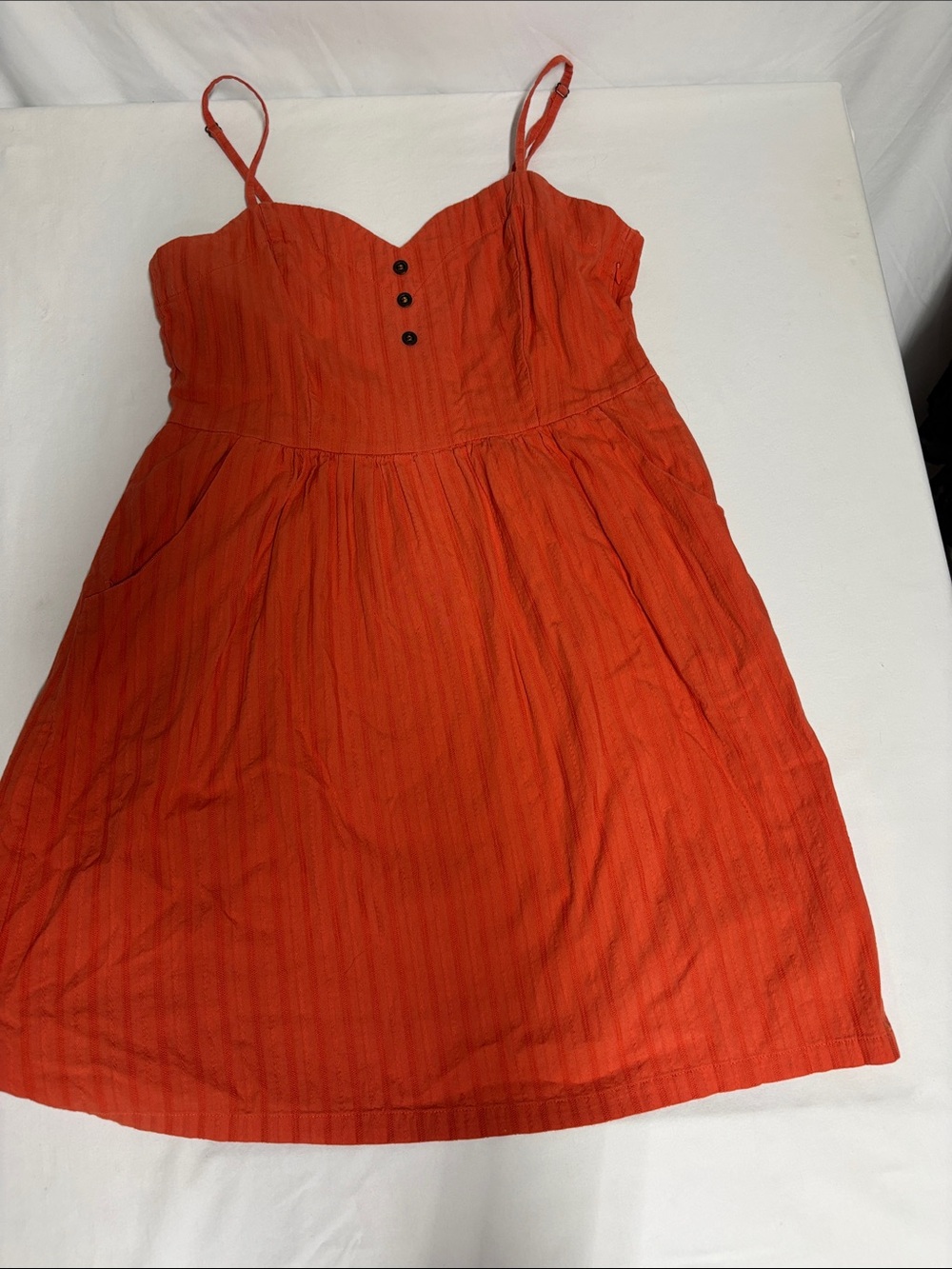 Tulle Orange 100% Cotton Sweetheart Sundress Size M